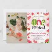Watermelon Watercolor 1er Invitation anniversaire (Devant)