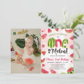 Watermelon Watercolor 1er Invitation anniversaire (Debout devant)