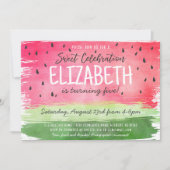 Watermelon Watercolor Invitation d'anniversaire (Devant)