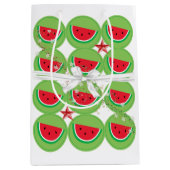 Watermelon White Bow-kerstcadeaus Medium Cadeauzakje (Voorkant)