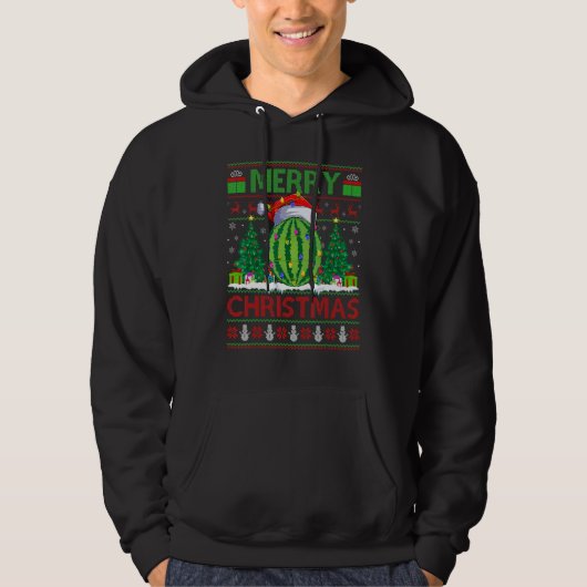 Watermelon   Xmas Tree Ugly Santa Watermelon Chris Hoodie (Voorkant)