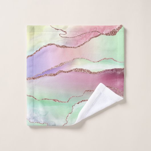 Watermelonagaat | Neo Mint Green en Cassis Pink Bad Handdoek (Wasdoekje)