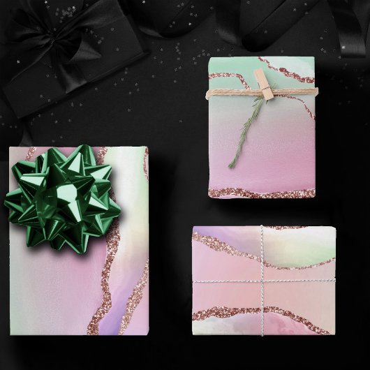 Watermelonagaat | Neo Mint Green en Cassis Pink Inpakpapier Vel