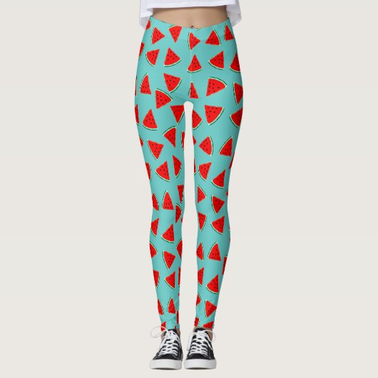 Watermelondriehoeken Leggings (Voorkant)