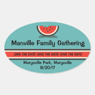 Watermelonfamilie Reunion Save the Date Stickers