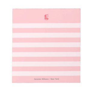 Watermelonmonogram Naam Cute Groovy Striped Laptop Notitieblok