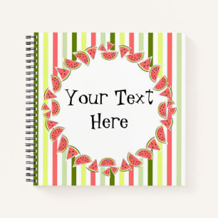 Watermelonnepunts stripe Thin Text Notitieboek
