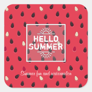 Watermelonpatroon, zomertijd Gepersonaliseerd Vierkante Sticker