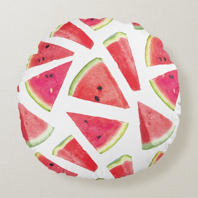 Watermelonpatrooncreatie 2 rond kussen (Voorkant)