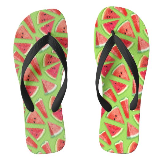 Watermelonpatrooncreatie 3 teenslippers (Voetbed)