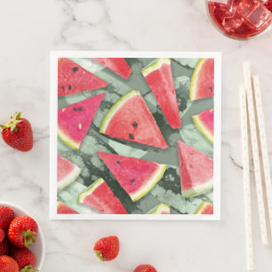 Watermelonpatrooncreatie 4 servet