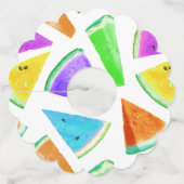 Watermelonpatrooncreatie 6 wijnglaslabel (Achterkant)