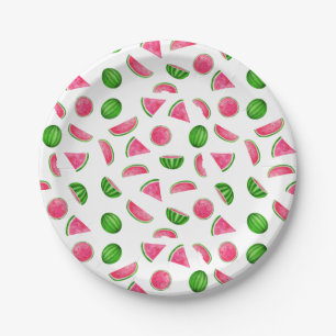 Watermelonpatroonzomerkool Birthday Papieren Bordje