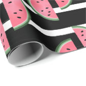 Watermelonroze zwarte vlekpapier cadeaupapier (Rol Hoek)