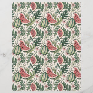 Watermelons vintage papier à grattoir bontanique b