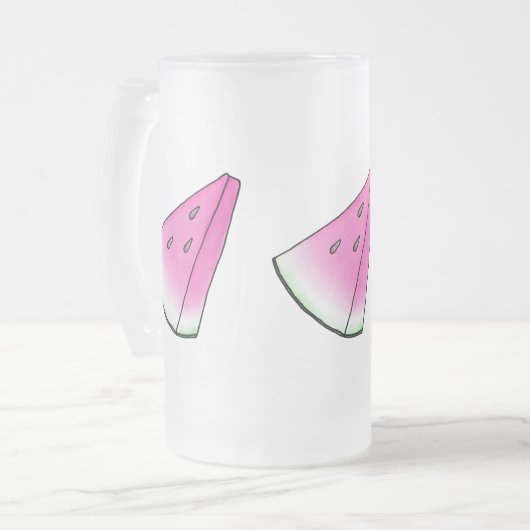 Watermelonsegment Matglas Bierpul (Voorkant links)