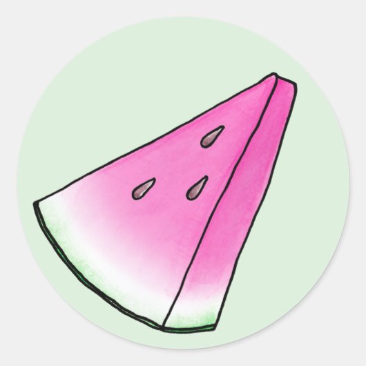 Watermelonsegment Ronde Sticker (Voorkant)