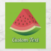 Watermelonsegment Wijn Etiket (Enkel label)