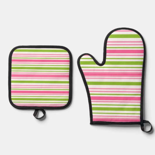 Watermelonstripes Ovenwant & Pannenlap Set (Voorkant)