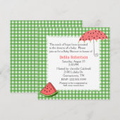 Watermelonthema Baby shower Aangepaste uitnodiging (Voorkant / Achterkant)