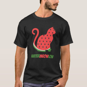 Watermeowlon Cool Cat Watermeloen Vruchtblad T-shi T-shirt