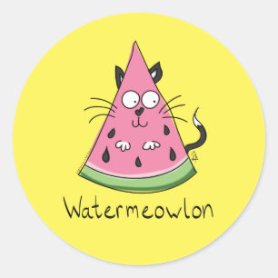 Watermeowlon Watermeloen Kat Funny Stickers