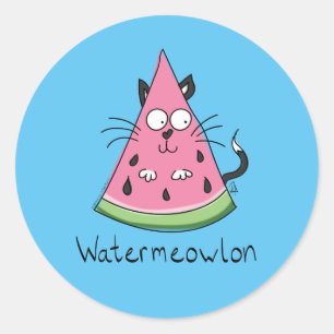 Watermeowlon Watermeloen Kat Funny Stickers