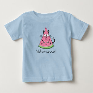 Watermeowlon Watermelon Cat Funny Baby T-shirt