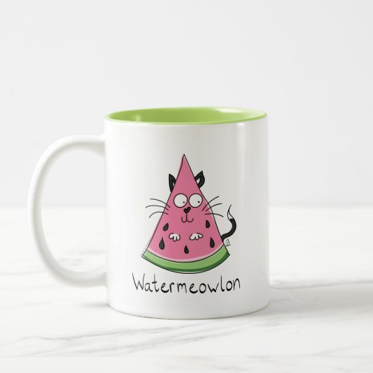 Watermeowlon Watermelon Cat Funny Coffee Mug (Gauche)
