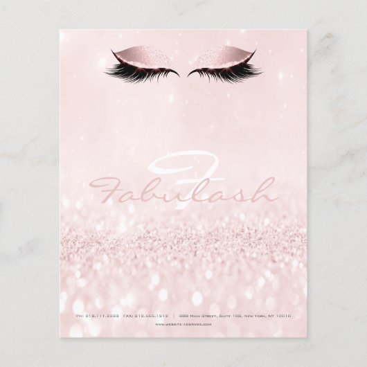 Watermerk Eyes Lashes Makeup White Name Monogram Flyer (Voorkant)