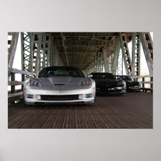 Watermerk-vrij poster - ZR1 en 2 Z06 Corvettes