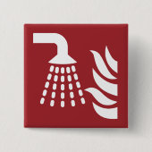 Watermist applicator veiligheidsbord vierkante button 5,1 cm (Voorkant)