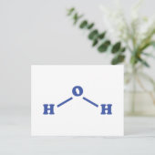 Watermoleculaire chemische formule briefkaart (Staand voorkant)