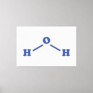 Watermoleculaire chemische formule canvas afdruk