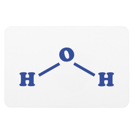 Watermoleculaire chemische formule magneet (Horizontaal)