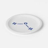 Watermoleculaire chemische formule papieren bordje (Gekanteld)