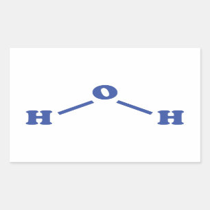 Watermoleculaire chemische formule rechthoekige sticker