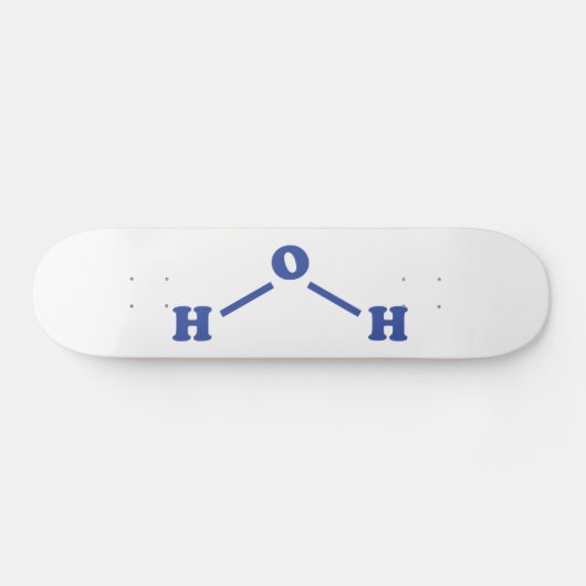 Watermoleculaire chemische formule skateboard (Horizontaal)