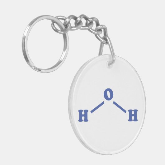 Watermoleculaire chemische formule sleutelhanger (Voorkant Links)