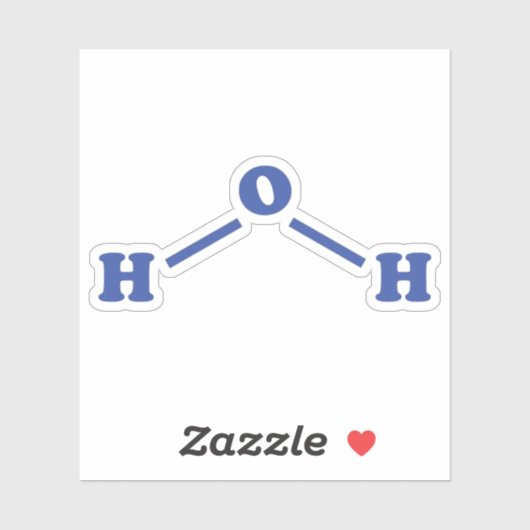 Watermoleculaire chemische formule sticker (Vel)