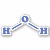 Watermoleculaire chemische formule sticker (Voorkant)