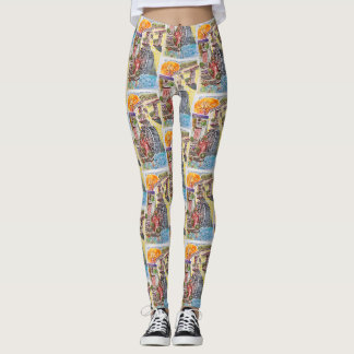 Watermolen in het dorp leggings