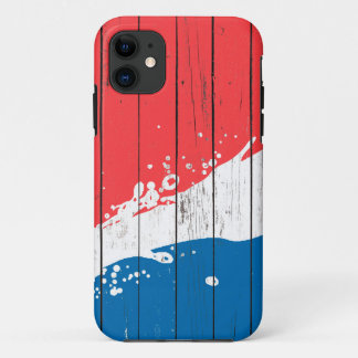 Watermotief op houten patroon, houten patroon iPhone 11 hoesje