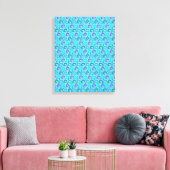 Wateroceaangolven in blauw Nautical Beach Pattern Canvas Afdruk (Insitu (Woonkamer))