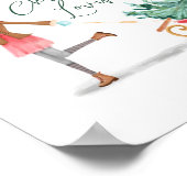 Waterolor Kerstmis Lovin' Girl Pulling Sleigh Poster (Hoek)