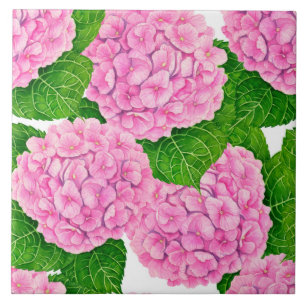 Waterolorpatroon van de hydrangea hortensia tegeltje