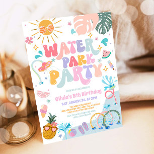 Waterpark Feest Zomer Verjaardagsuitnodiging Kaart