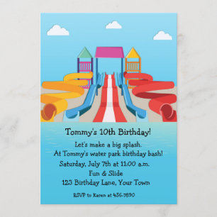 Waterpark Fun Birthday Kaart