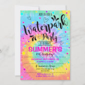 Waterpark Party Invitation Parc aquatique Tie Dye (Devant)