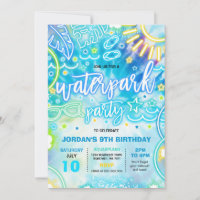 Waterpark Splash Pad Birthday Party Tie Dye Glow